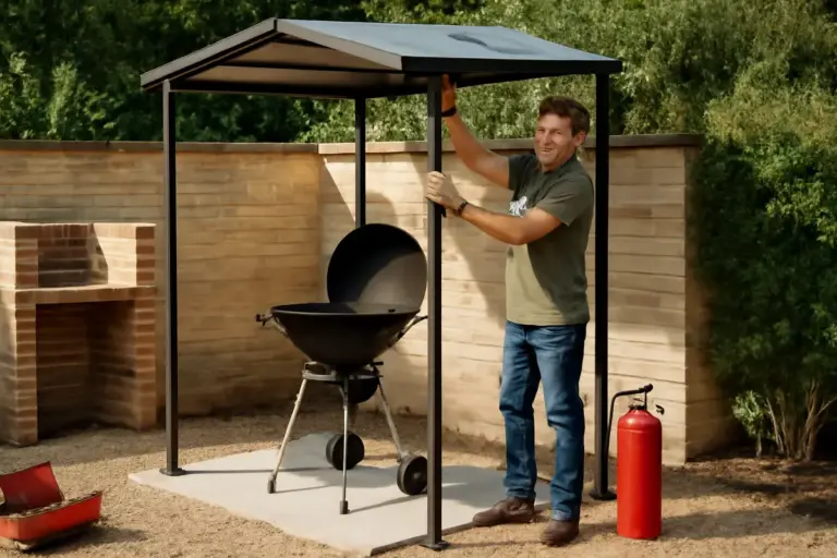 Come si crea una zona barbecue con copertura in ferro? Il suggerimento per la massima sicurezza antincendio