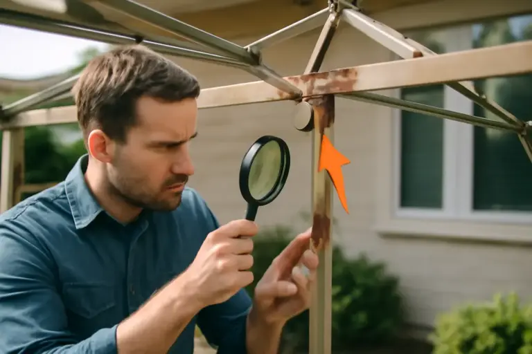 Come riconoscere un difetto strutturale in un gazebo metallico? Il controllo visivo da non saltare