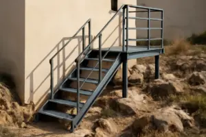 Scale esterne in ferro: scegli la forma che assicura comfort e solidità anche su dislivelli irregolari
